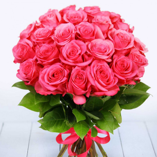 Pink roses 40 cm (variable quantity of flowers)
