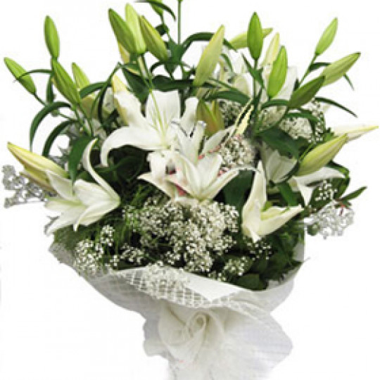 Wonderful bouquet of white lilies