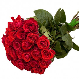 25 sarkanas rozes 50 cm ziedu pušķis 