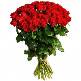51 длинная красная роза 70 см
