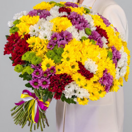 Large, different colors 51 chrysanthemum bouquet | Flower delivery