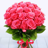 Rozā rozes 40 cm (25 rozes)