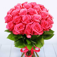 Pink roses 40 cm (variable quantity of flowers)